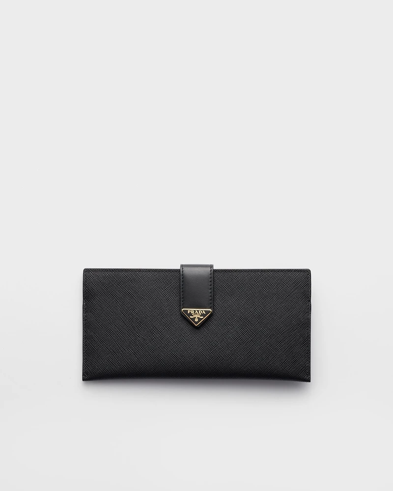 Large Saffiano and leather wallet