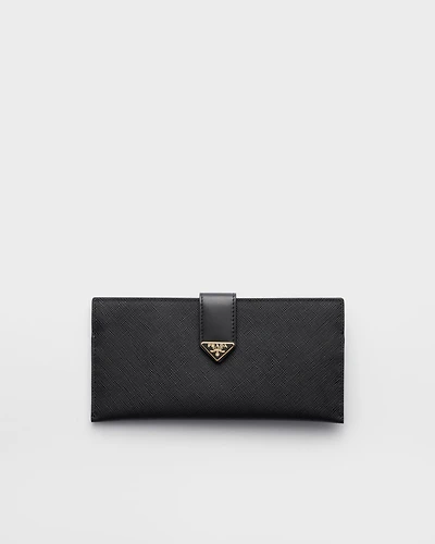Large Saffiano and leather wallet