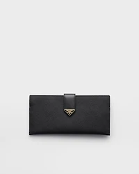 Large Saffiano and leather wallet