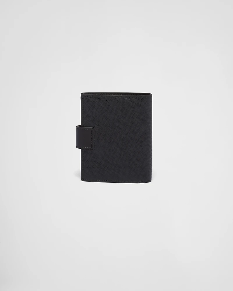 Small Saffiano and smooth leather wallet