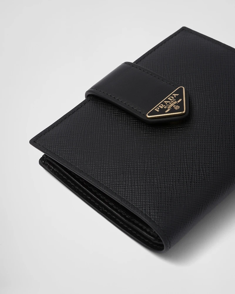 Small Saffiano and smooth leather wallet