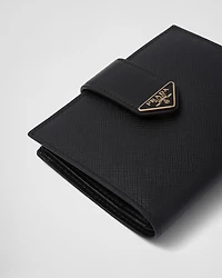 Small Saffiano and smooth leather wallet