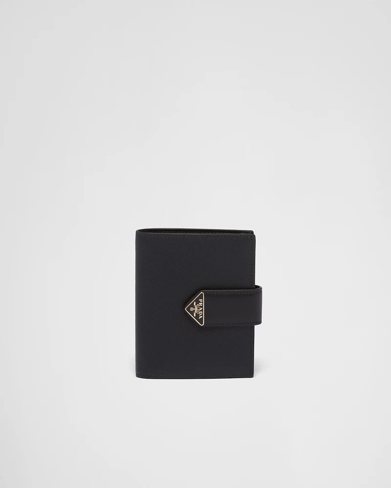 Small Saffiano and smooth leather wallet