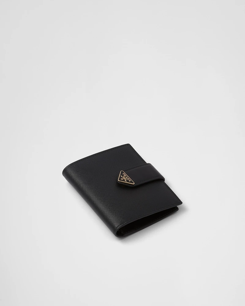 Small Saffiano and smooth leather wallet