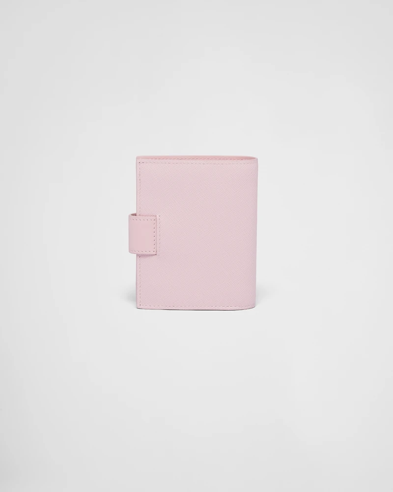 Small Saffiano and smooth leather wallet