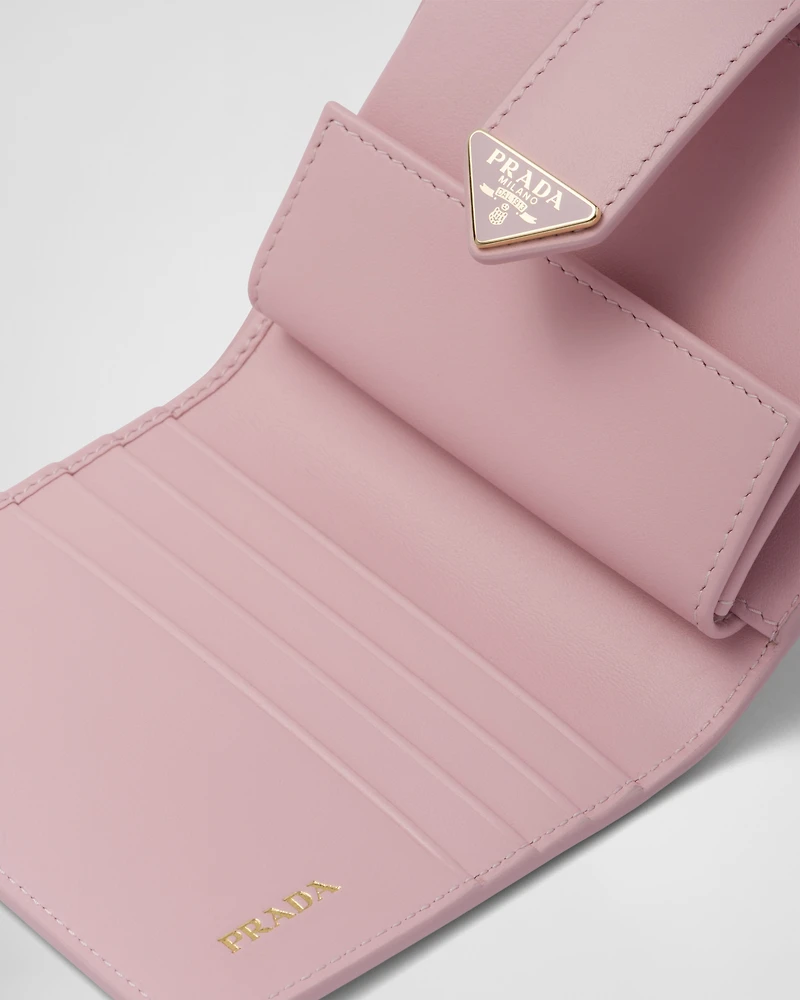 Small Saffiano and smooth leather wallet