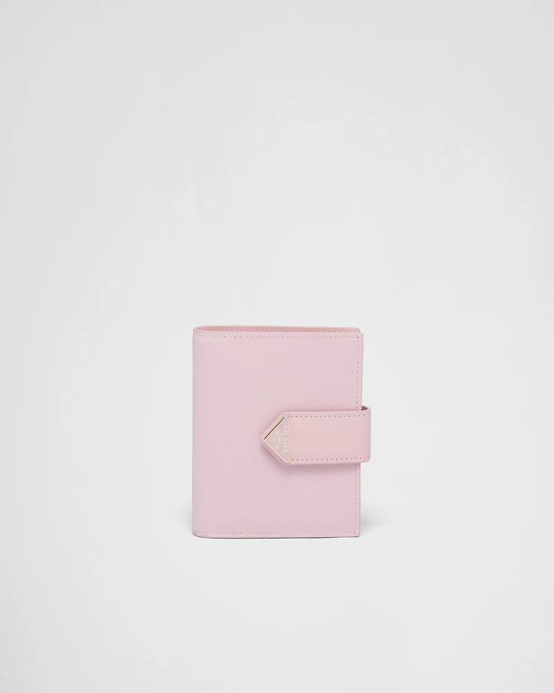 Small Saffiano and smooth leather wallet