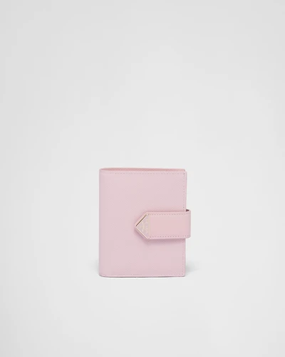 Small Saffiano and smooth leather wallet