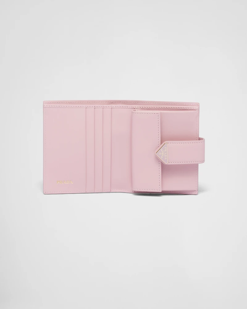 Small Saffiano and smooth leather wallet