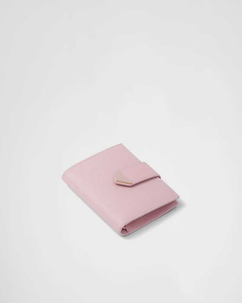 Small Saffiano and smooth leather wallet