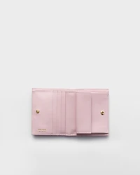 Small floral-print Saffiano leather wallet