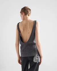 Embellished satin mini-pouch