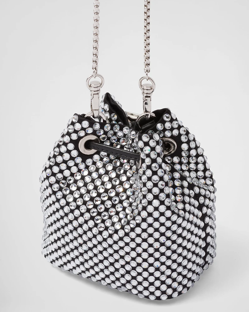 Embellished satin mini-pouch