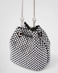 Embellished satin mini-pouch