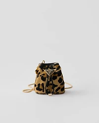 Printed leather mini pouch