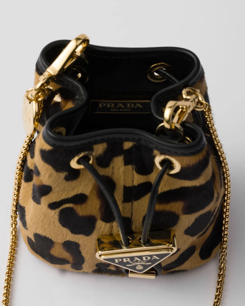 Printed leather mini pouch