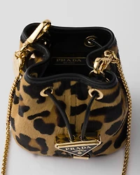 Printed leather mini pouch