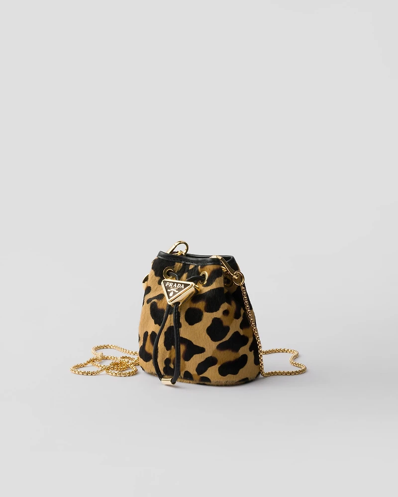 Printed leather mini pouch