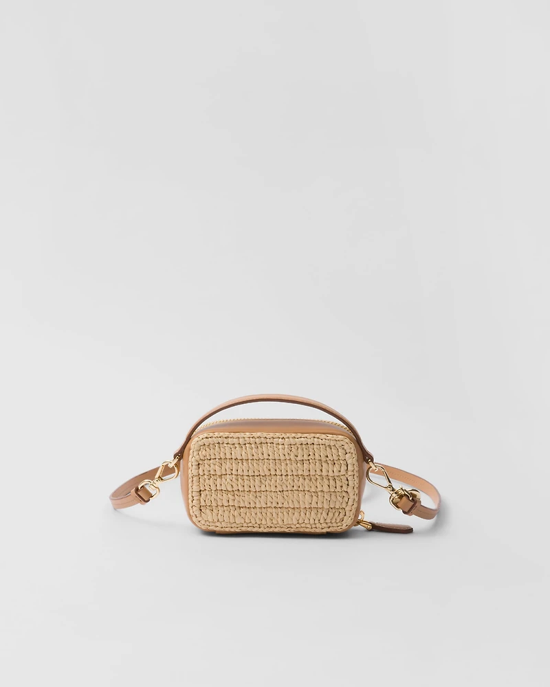 Crochet and leather mini-pouch