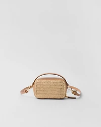 Crochet and leather mini-pouch