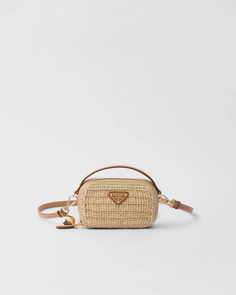 Crochet and leather mini-pouch