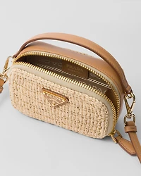 Crochet and leather mini-pouch