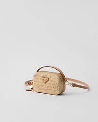Crochet and leather mini-pouch
