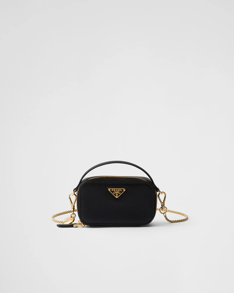 Saffiano leather mini-pouch