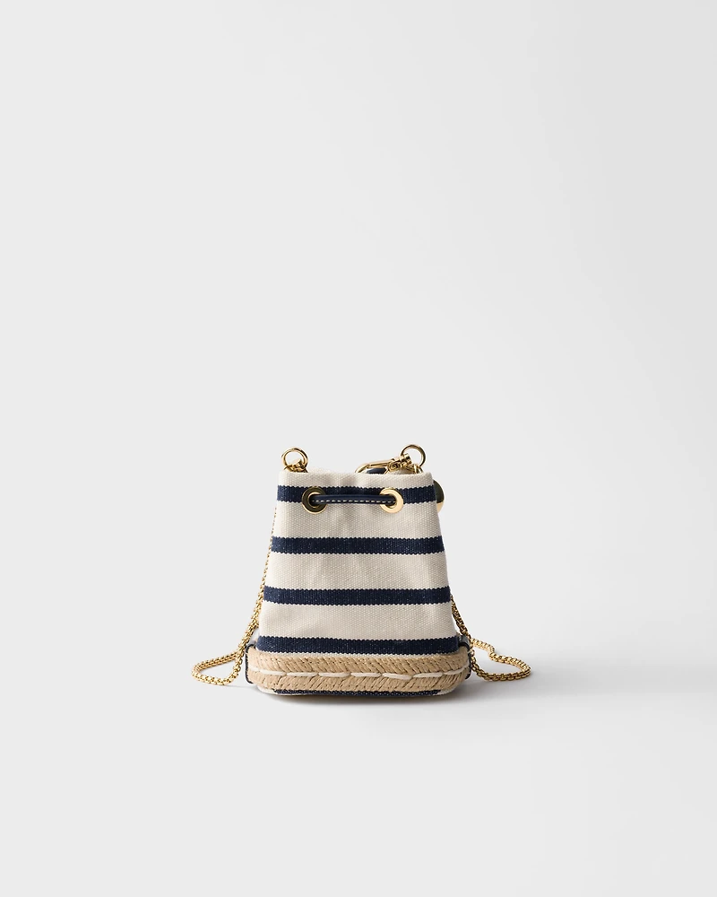 Striped fabric mini-pouch