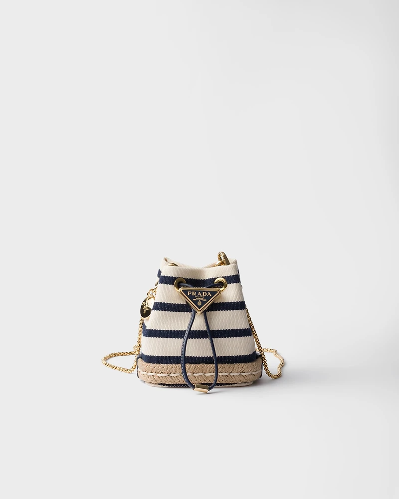 Striped fabric mini-pouch