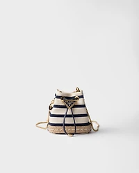 Striped fabric mini-pouch