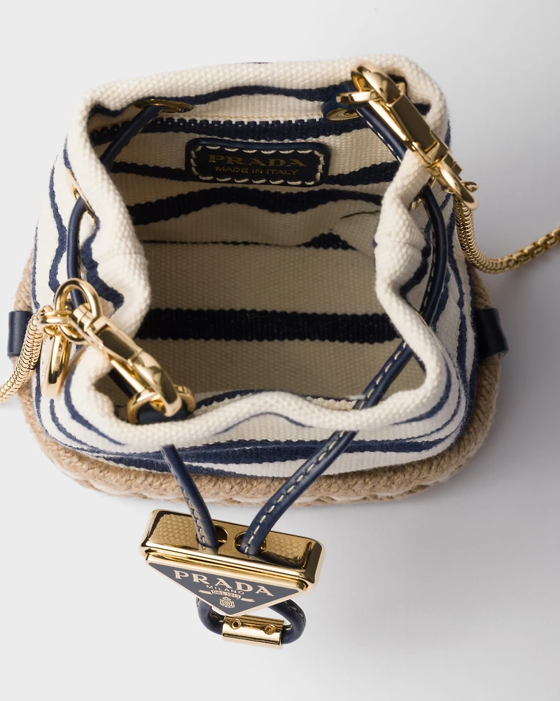 Striped fabric mini-pouch