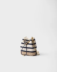 Striped fabric mini-pouch
