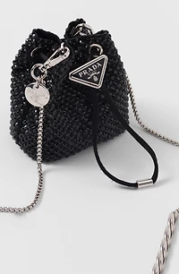 Satin mini-pouch with crystals