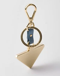 Saffiano Leather and Metal Keychain