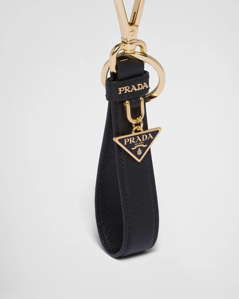 Saffiano leather keychain