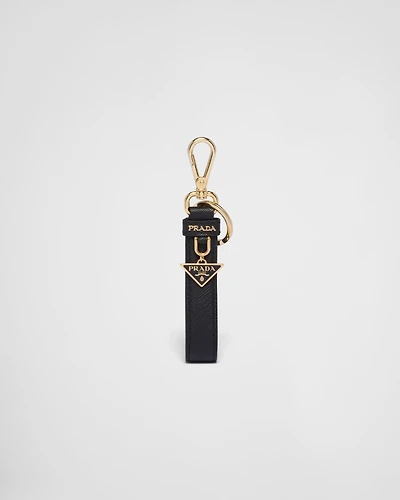 Saffiano leather keychain