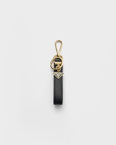 Saffiano leather key ring