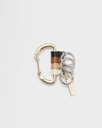 Leather and metal key ring