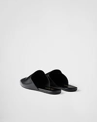 Brushed leather mules