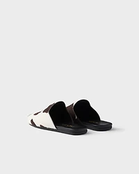 Printed leather mules