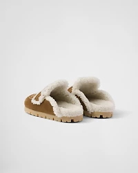 Suede and shearling slippers