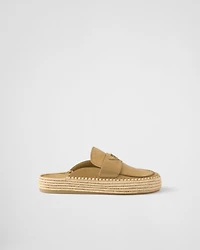 Suede flatform mules