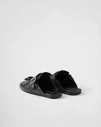 Shuffle fringed leather mules