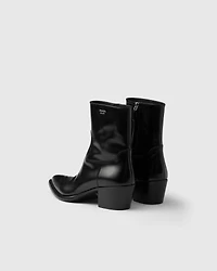 Brushed leather booties