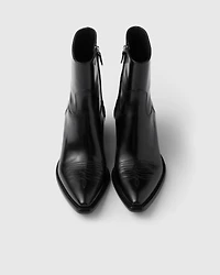 Brushed leather booties