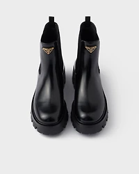 Brushed leather booties