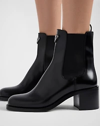 Brushed leather booties