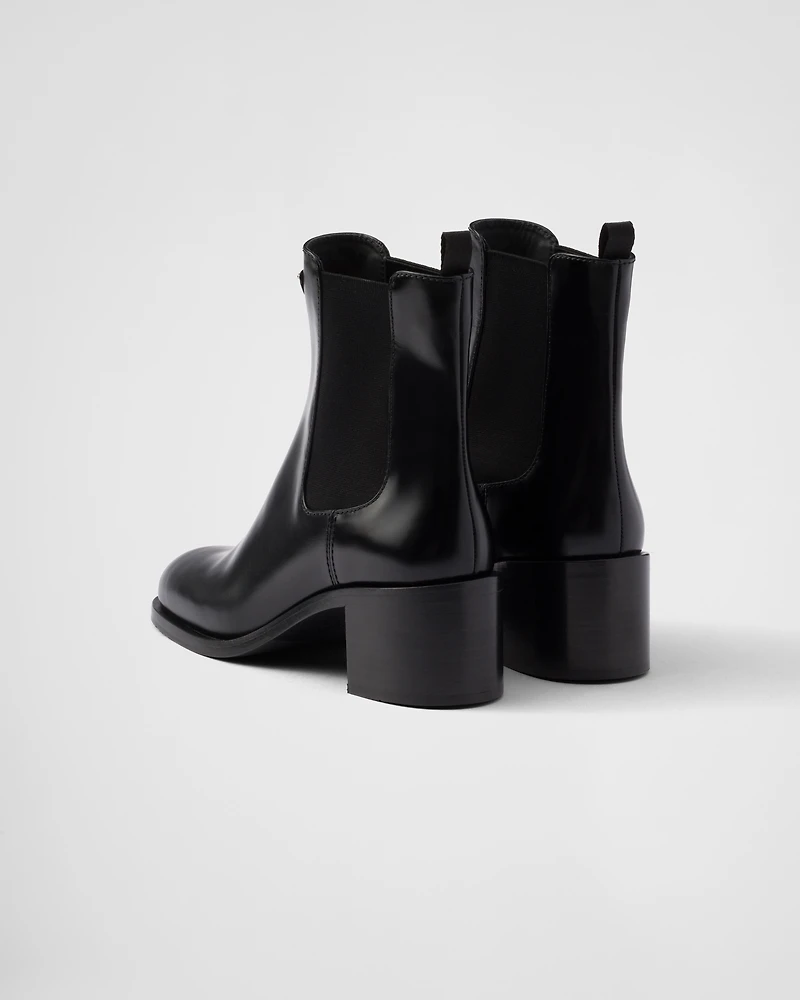 Brushed leather booties