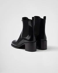 Brushed leather booties